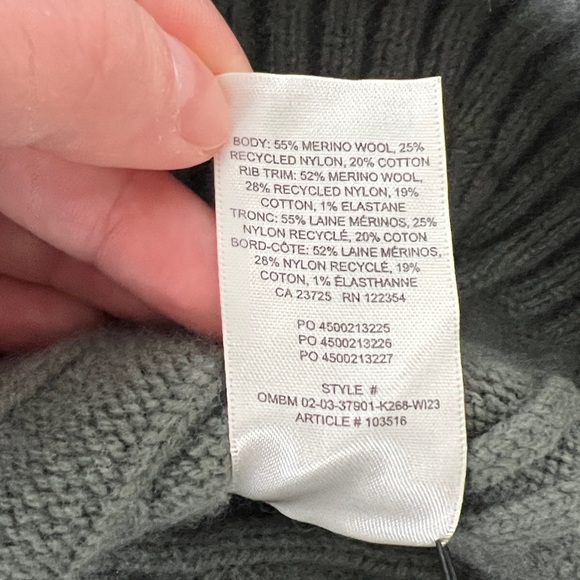 Sunday Best Peggy V-neck Sweater Cable Knit Merino Wool Green Size S - Picture 16 of 17